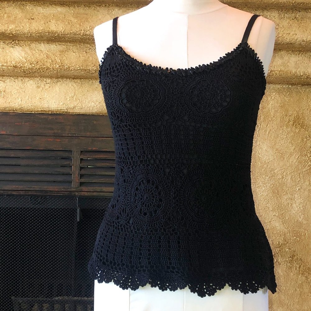 INC Black Lace and Sequin camisole